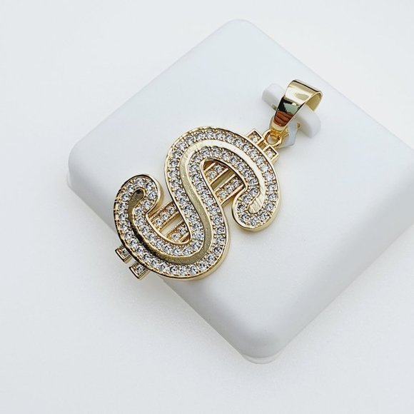 "14K Gold Plated Cubic Zircon Pendant, INUS1BR228 - Picture 7 of 9